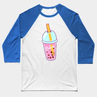 Pink Boba Tea Baseball T-Shirt